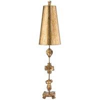 Loops Table Lamp Gold Leaf Silhouettes Gold Cone Shade. Aged Gold LED E27 60W