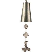 Loops Table Lamp Silhouettes Gold Cone Shade. Aged Silver LED E27 60W in Metallics