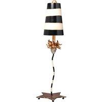 Loops Table Lamp Gold Leaf With Black & Taupe Stripes LED E27 100W Bulb