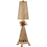 Loops Table Lamp Duck foot Silver Leaf Spheres Tapered Shade Cream Patina LED E27 60W in Metallics