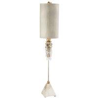 Loops Table Lamp Pyramid Shape Sculpted with Crystal Cluster. Putty Patina LED E27 60W
