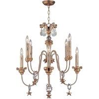 Loops 8 Bulb Chandelier Hanging Pendant LIght Gold & Silver LED E14 60W Bulb in Metallics