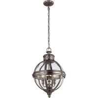 Loops 3 Bulb Chandelier Hanging Pendant LIght Antique Nickel LED E14 60W Bulb in Metallics