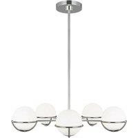 Loops 5 Bulb Chandelier LIght Highly Polished Nickel LED G9 3.5W in Metallics