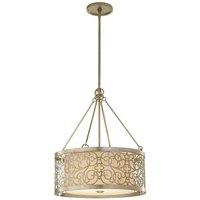 Loops 4 Bulb Ceiling Pendant Light Fitting Silver Leaf Patina LED E27 100W Bulb in Metallics