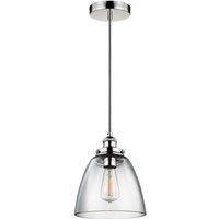 Loops 1 Bulb Ceiling Pendant Light Fitting Highly Polished Nickel LED E27 60W in Metallics
