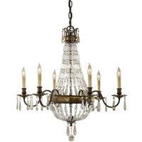 Loops 6 Bulb Chandelier LIght Oxidized Bronze British Bronze LED E14 60W