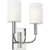 Loops Twin Wall Light Sconce Highly Polished Nickel Finish LED E14 60W Bulb d00641 in Metallics
