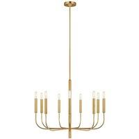 Loops 9 Bulb Chandelier Hanging Pendant LIght Burnished Brass LED E14 60W Bulb in Metallics
