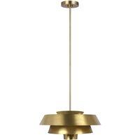 Loops 1 Bulb Ceiling Pendant Light Fitting Burnished Brass LED E27 60W Bulb in Metallics