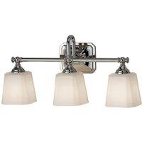 Loops IP44 3 Bulb Wall Light Opal Etched Glass Shade Polished Chrome LED G9 3.5W in Clear