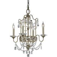 Loops 4 Bulb Chandelier Hanging Pendant LIght Gilded Silver LED E14 60W Bulb in Metallics