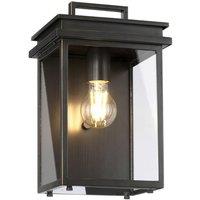 Loops Outdoor IP44 1 Bulb Wall Light Lantern Antique Bronze LED E27 60W d00745