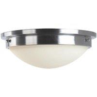 Loops 2 Bulb Flush Light Low Ceiling Polished Chrome LED E27 60W Bulb