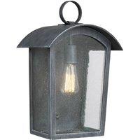 Loops Outdoor IP44 1 Bulb Wall Light Lantern Ash Black LED E27 60W d00764
