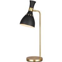Loops Table Lamp Midnight Black / Burnished Brass LED E27 60W Bulb
