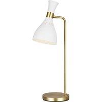 Loops Table Lamp Matte White / Burnished Brass LED E27 60W Bulb