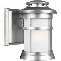 Loops Outdoor IP44 1 Bulb Wall Light Lantern Painted Brushed Steel LED E27 60W d00863 in Metallics