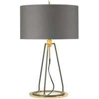 Loops Table Lamp Grey with Metallic Gold Lining Shade Dark Grey Gold LED E27 60W