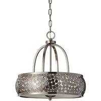 Loops 4 Bulb Chandelier Hanging Pendant LIght Brushed Steel LED E27 60W Bulb in Metallics