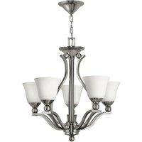 Loops 5 Bulb Chandelier Hanging Pendant LIght Brushed Nickel LED E27 60W Bulb in Metallics