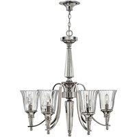 Loops 6 Bulb Chandelier Hanging Pendant LIght Sterling LED E14 60W Bulb