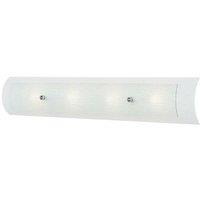 Loops IP44 4 Bulb Wall Light Bent Linen Glass Frames Polished Chrome LED G9 3.5W in Clear