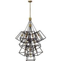 Loops 13 Bulb Chandelier Hanging Pendant LIght Bronze LED E27 60W Bulb