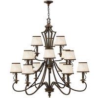 Loops 15 Bulb Chandelier Hanging Pendant LIght Olde Bronze LED E14 40W Bulb