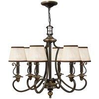 Loops 6 Bulb Chandelier Hanging Pendant LIght Olde Bronze LED E14 60W Bulb
