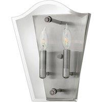 Loops Twin Wall Light Sconce Polished Antique Nickel LED E14 60W Bulb in Metallics