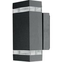 Loops Outdoor IP44 Twin Wall Light Sconce Dark Grey LED 7.6W Bulb Outside External