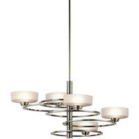 Loops 4 Bulb Chandelier Hanging Pendant LIght Classic Pewter LED G9 3.5W Bulb