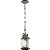 Loops Outdoor IP44 1 Bulb Chain Lantern Weathered Zinc LED E27 60W d01614