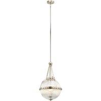 Loops 3 Bulb Ceiling Pendant Light Fitting Highly Polished Nickel LED E14 60W in Metallics