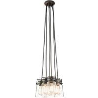 Loops 6 Bulb Ceiling Pendant Light Fitting Olde Bronze LED E27 60W Bulb