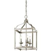 Loops 3 Bulb Ceiling Pendant Light Fitting Brushed Nickel LED E14 60W Bulb in Metallics