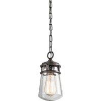 Loops Outdoor IP44 1 Bulb Chain Lantern Architectural Bronze LED E27 75W