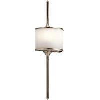 Loops IP44 Twin Wall Light Mid Way Glass Shade Classic Pewter LED G9 3.5W in Clear