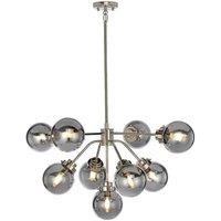 Loops 9 Bulb Chandelier LIght Highly Polished Nickel LED E14 8W LED in Metallics