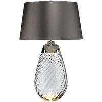 Loops Table Lamp Smoke tinted Glass & Slate Shade LED E27 60W Bulb d01884 in Clear