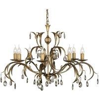 Loops 8 Bulb Chandelier Hanging Pendant LIght Bronze Patina LED E14 60W Bulb