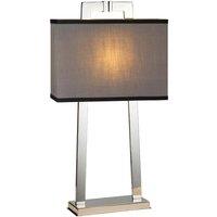 Loops Table Lamp Light Grey Shade Highly Polished Nickel Finish LED E27 60W Bulb in Metallics