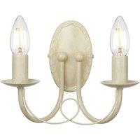 Loops Twin Wall Light Sconce Looped Metal Drapes Double Ivory Gold LED E14 60W Bulb