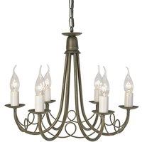 Loops 6 Bulb Chandelier Hanging Pendant LIght Black Gold LED E14 60W Bulb