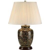 Loops Table Lamp Small Base Cream Double Pleat Shade Gold Black LED E27 60W