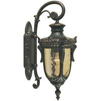 Loops Outdoor IP44 Wall Light Sconce Old Bronze LED E27 100W Bulb External d02052