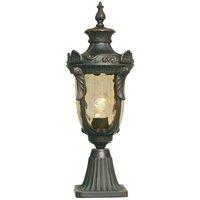Loops Outdoor IP44 1 Bulb Wall Ground Pedestal Old Bronze LED E27 100W