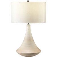 Loops Table Lamp Matt Cream Pink Wash Cream Faux Silk Cylindrical Shade LED E27 60W