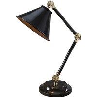 Loops Table Lamp Black & Highly Polished Brass Finish LED E27 60W Bulb d02098